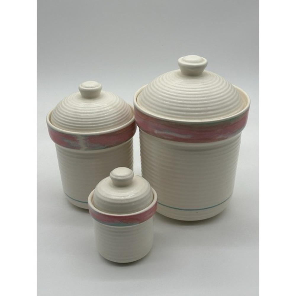 Treasure Craft MIRAGE‎ 3 pc set Jars And Lids Vintage